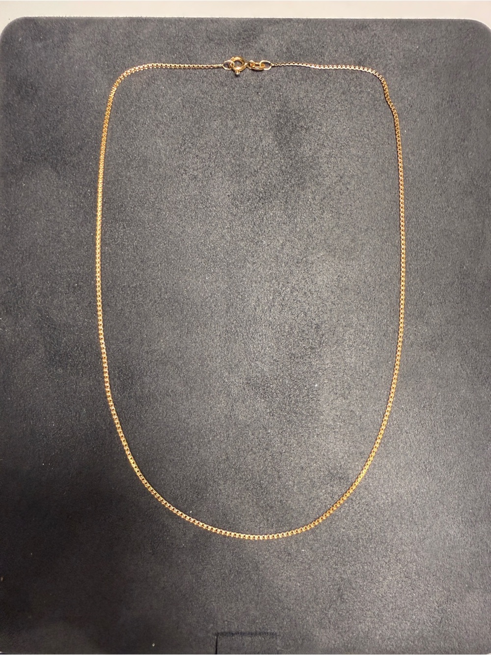 UNOAERRE Italy 18K Gold Box Chain Necklace 16” 750 Signed Designer